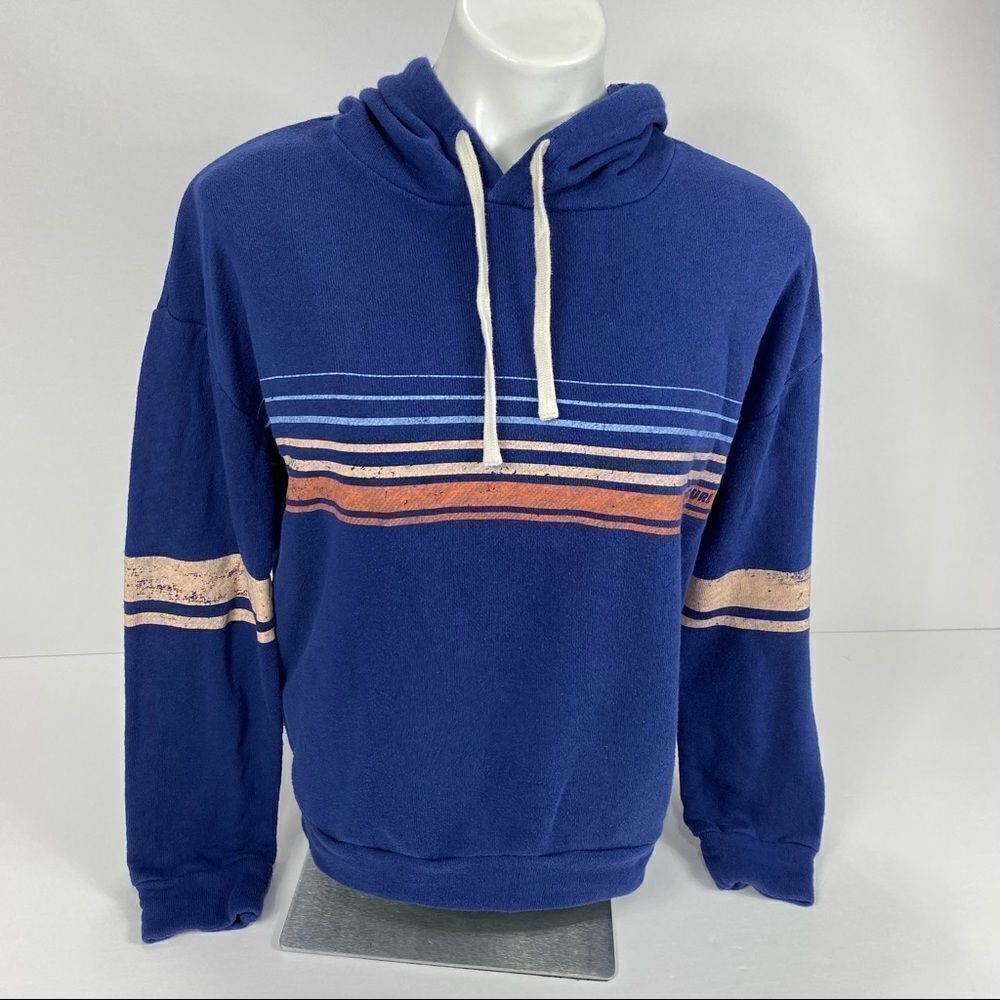Rip Curl Blue Retro Stripe Sweatshirt Hoodie M
